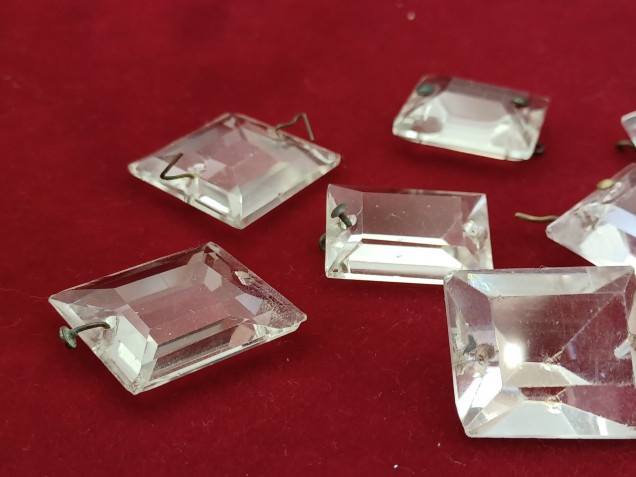 Chandelier crystal rectangular buttons 18th and 19th century