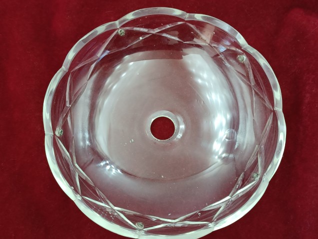  Cut Glass Chandelier Canopy 5 pin holes 1960s