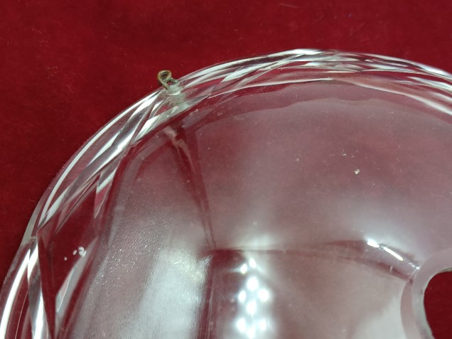  Cut Glass Chandelier Canopy 5 pin holes 1960s