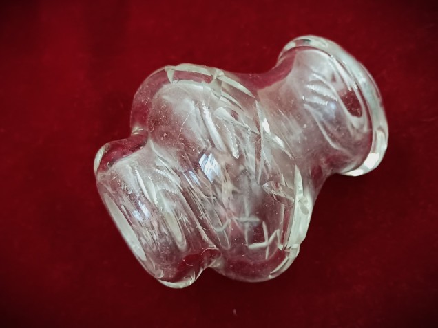 Vintage Chandelier cut Glass Stem collar