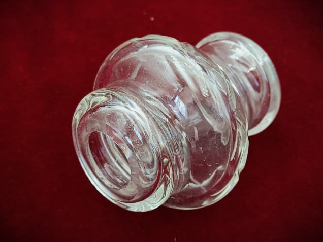 Vintage Chandelier cut Glass Stem collar