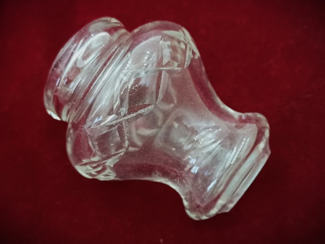 Vintage Chandelier cut Glass Stem collar