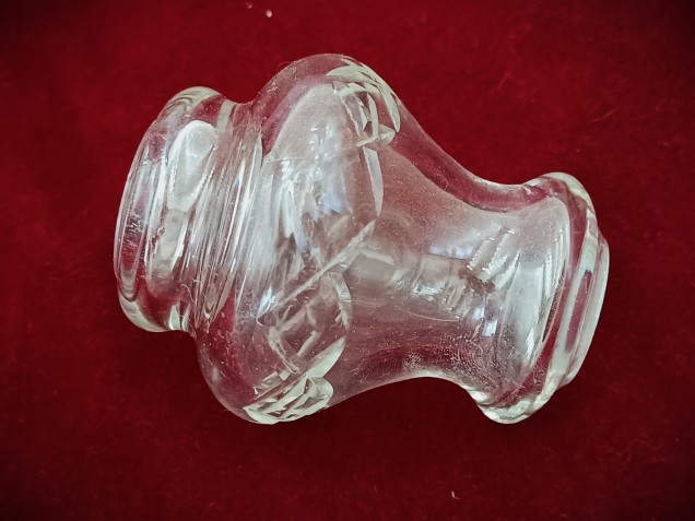 Vintage Chandelier cut Glass Stem collar