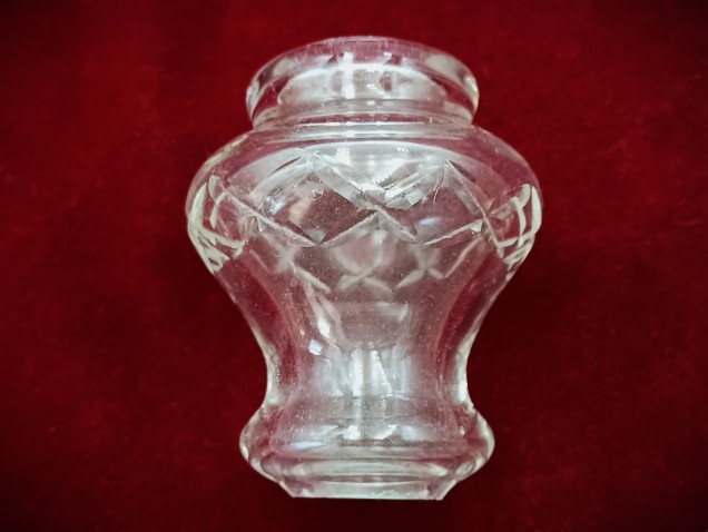 Vintage Chandelier cut Glass Stem collar