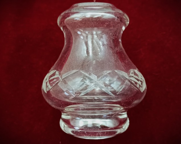 Vintage Chandelier cut Glass Stem collar