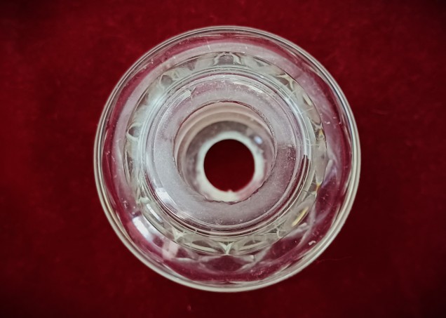 Vintage Chandelier cut Glass Stem collar