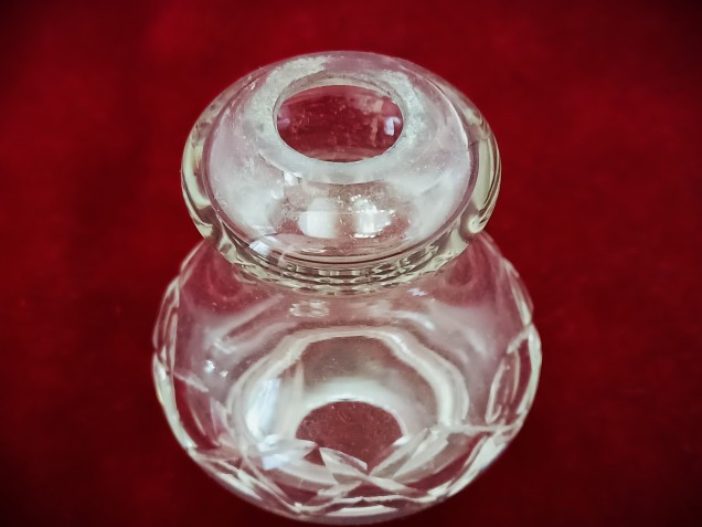 Vintage Chandelier cut Glass Stem collar