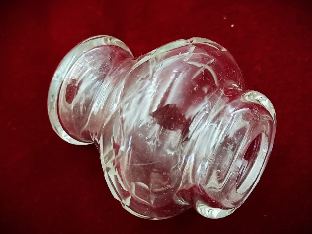 Vintage Chandelier cut Glass Stem collar