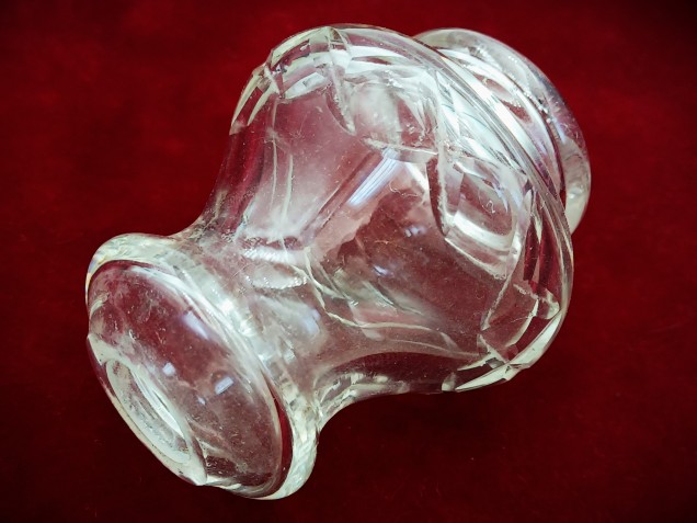 Vintage Chandelier cut Glass Stem collar