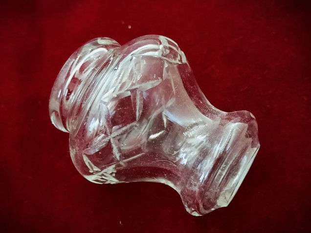 Vintage Chandelier cut Glass Stem collar