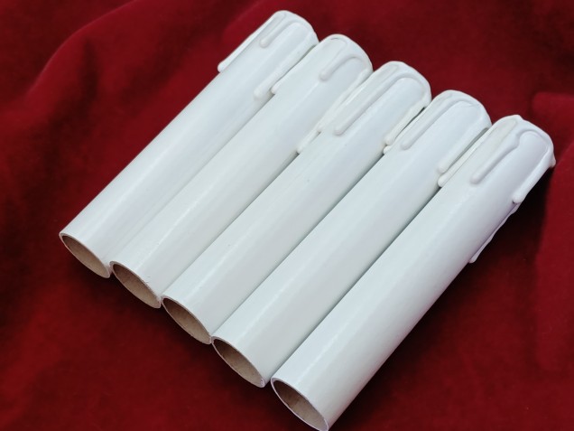 Chandelier Candle Tubes White Drip Card 150mm x 24mm 