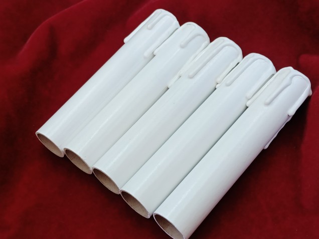 Chandelier Candle Tubes White Drip Card 120mm x 24mm 