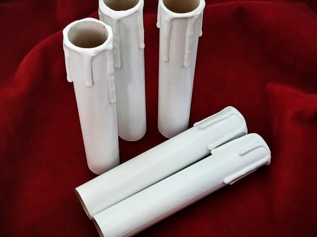 Chandelier Candle Tubes White Drip Card 150mm x 24mm 