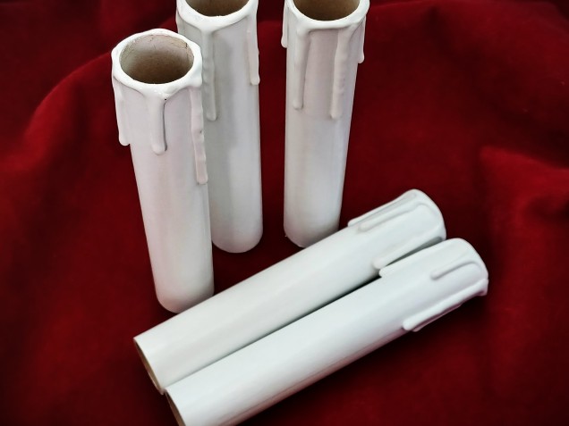 Chandelier Candle Tubes White Drip Card 120mm x 24mm 