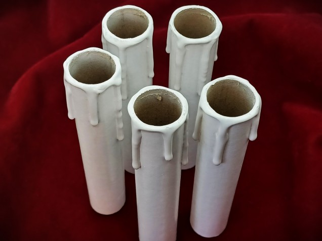 Chandelier Candle Tubes White Drip Card 150mm x 24mm 