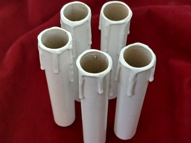 Chandelier Candle Tubes White Drip Card 120mm x 24mm 