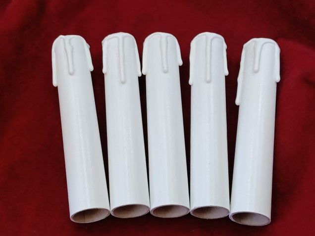 Chandelier Candle Tubes White Drip Card 150mm x 24mm 