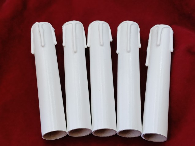 Chandelier Candle Tubes White Drip Card 120mm x 24mm 