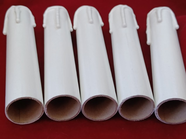 Chandelier Candle Tubes White Drip Card 150mm x 24mm 