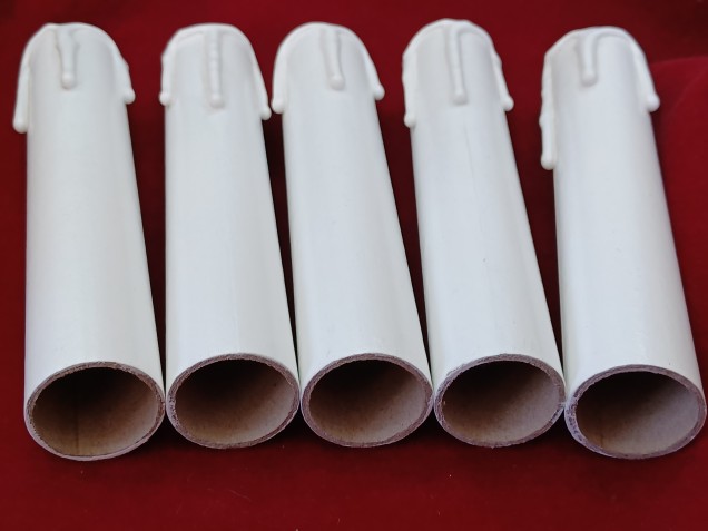 Chandelier Candle Tubes White Drip Card 120mm x 24mm 