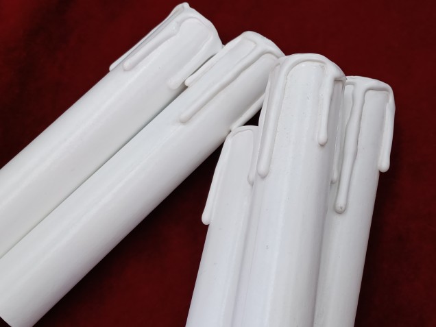 Chandelier Candle Tubes White Drip Card 150mm x 24mm 