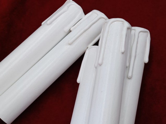 Chandelier Candle Tubes White Drip Card 120mm x 24mm 