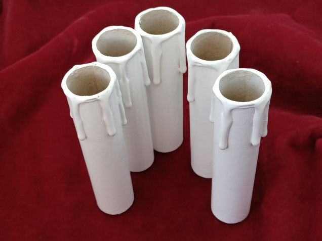 Chandelier Candle Tubes White Drip Card 120mm x 24mm 
