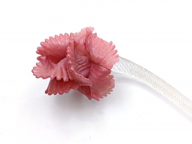 Murano Chandelier Flower pink Flower Clear Stem 
