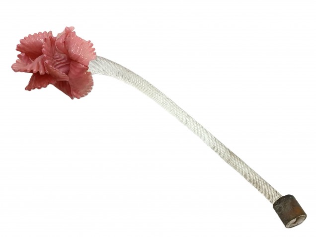 Murano Chandelier Flower pink Flower Clear Stem 