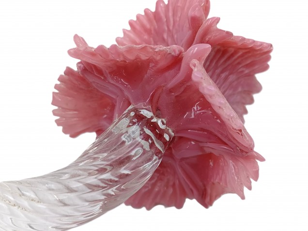 Murano Chandelier Flower pink Flower Clear Stem 