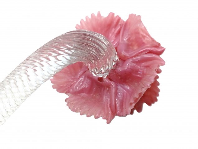 Murano Chandelier Flower pink Flower Clear Stem 