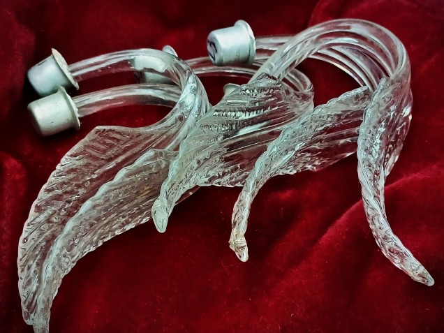 5 Vintage clear Murano Chandelier Leaves Original 