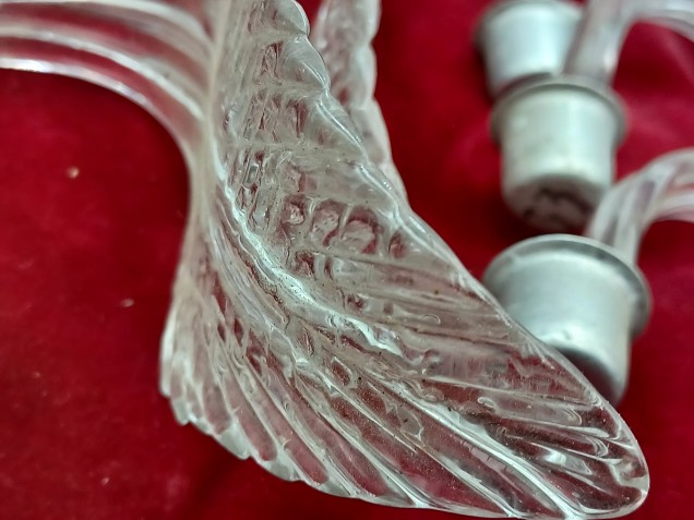 5 Vintage clear Murano Chandelier Leaves Original 