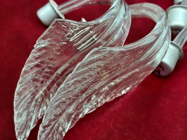 5 Vintage clear Murano Chandelier Leaves Original 