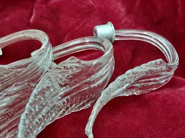 5 Vintage clear Murano Chandelier Leaves Original 