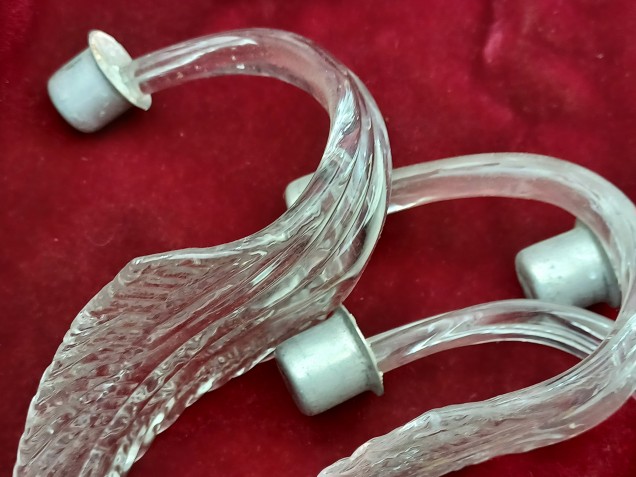 5 Vintage clear Murano Chandelier Leaves Original 