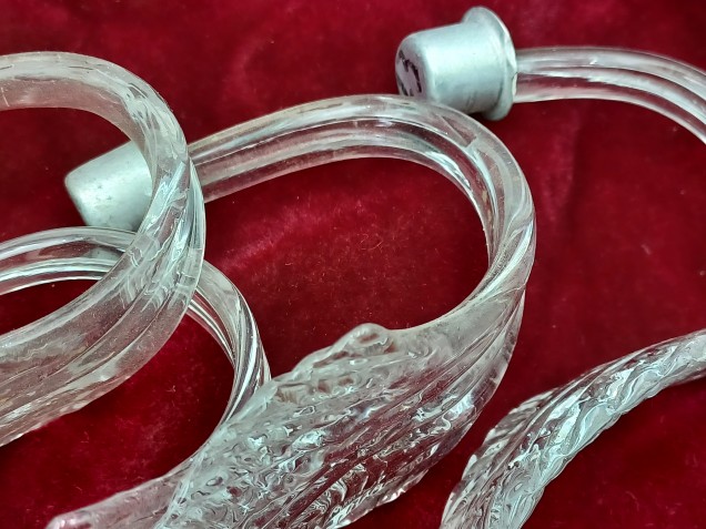 5 Vintage clear Murano Chandelier Leaves Original 