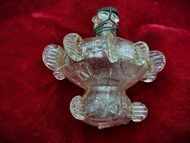 Vintage Murano Chandelier Finial Ball clear 