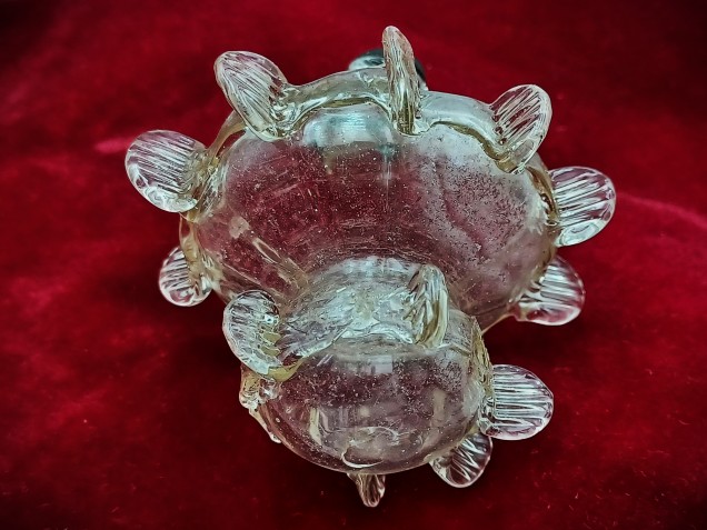 Vintage Murano Chandelier Finial Ball clear 