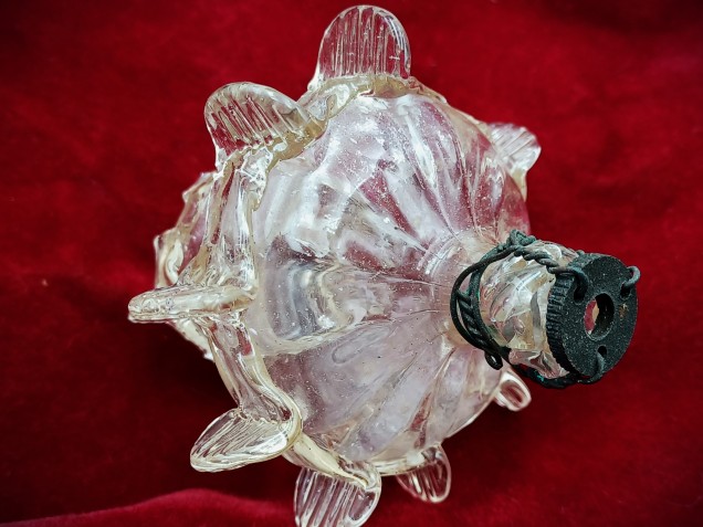 Vintage Murano Chandelier Finial Ball clear 