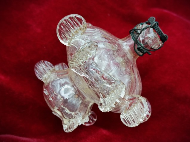 Vintage Murano Chandelier Finial Ball clear 