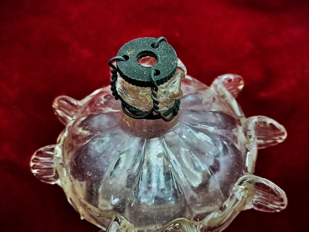 Vintage Murano Chandelier Finial Ball clear 