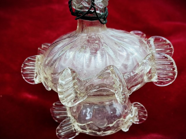 Vintage Murano Chandelier Finial Ball clear 