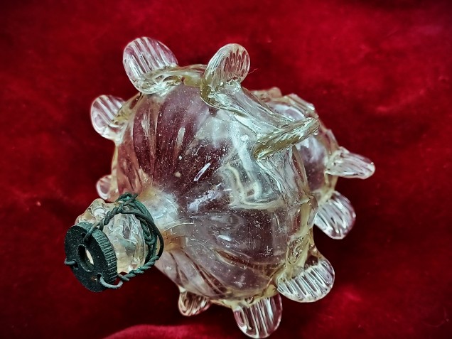 Vintage Murano Chandelier Finial Ball clear 