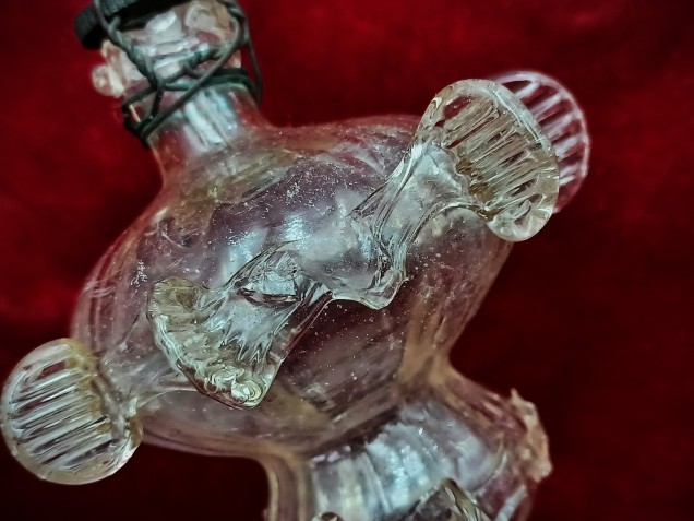 Vintage Murano Chandelier Finial Ball clear 