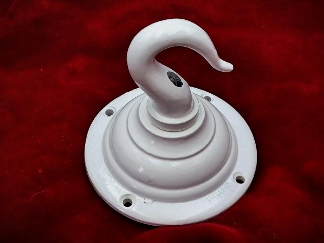 White chandelier hook heavy duty cast iron ceiling hook 