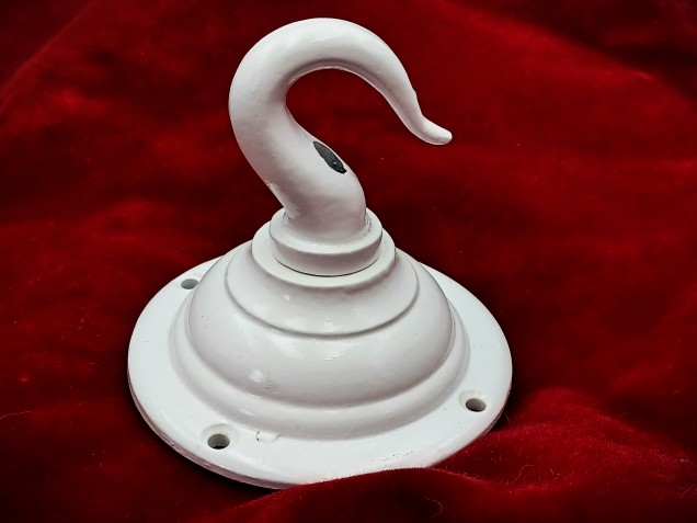 White chandelier hook heavy duty cast iron ceiling hook 