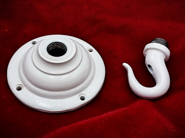 White chandelier hook heavy duty cast iron ceiling hook 
