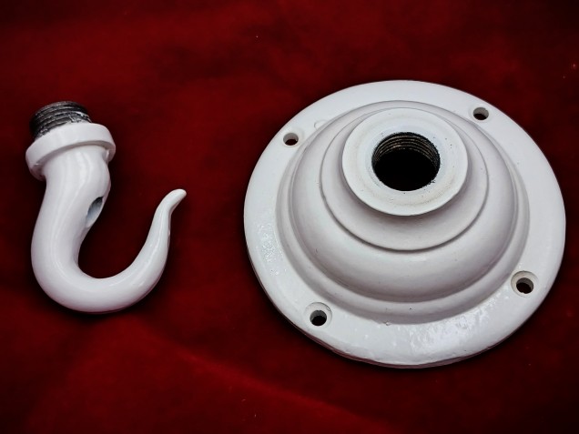 White chandelier hook heavy duty cast iron ceiling hook 