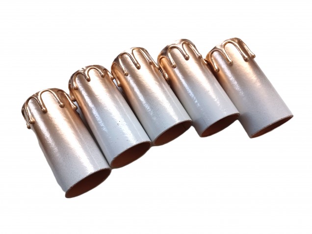 Chandelier Candle Tubes White and antique gold Drip Card 95mm x 40mm 